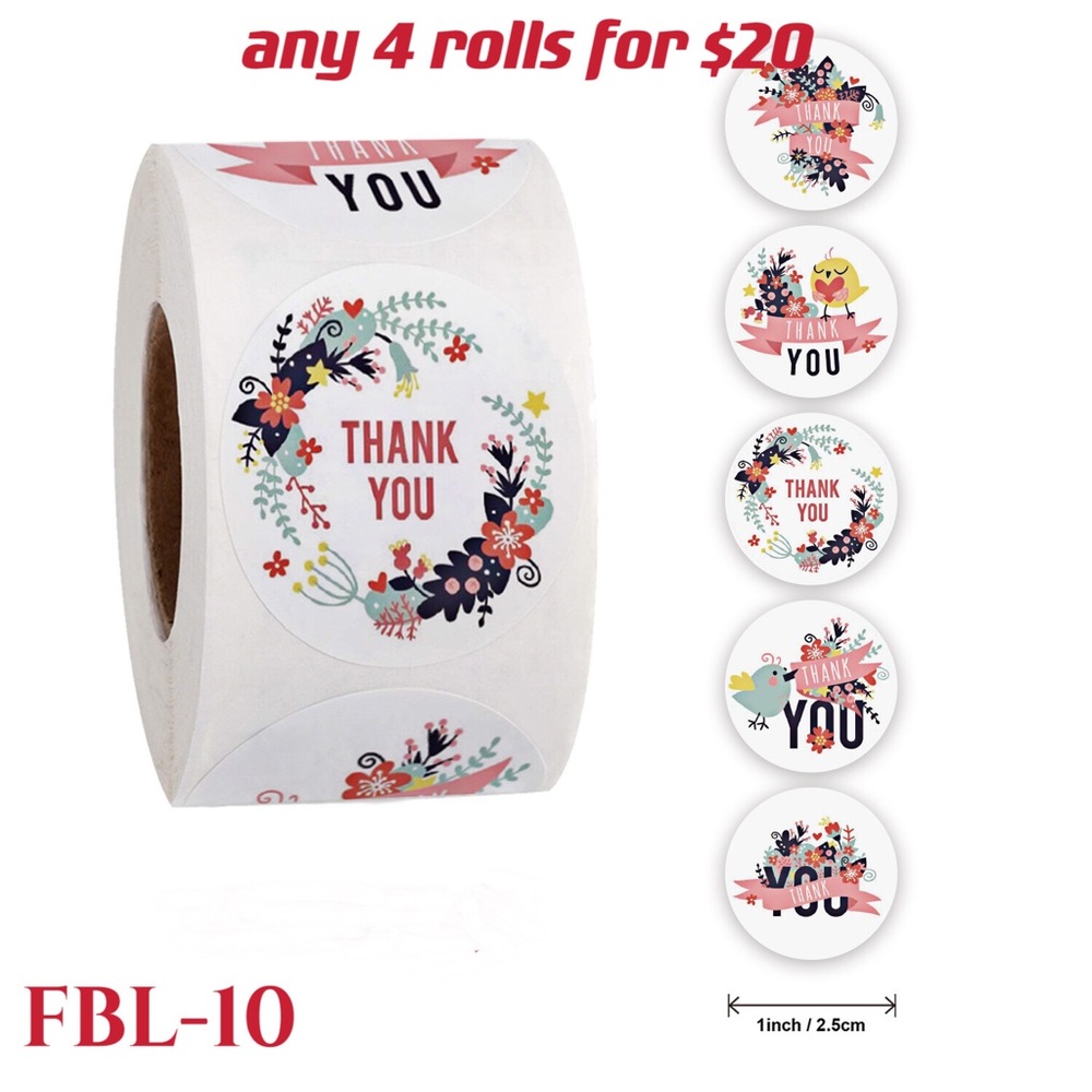 4 rolls of Thank you stickers-#FBL-20 - Picture 5 of 15